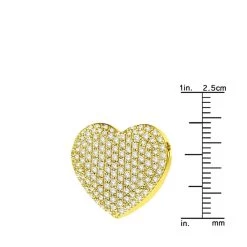 14K White Gold Round Diamond Pave Heart Pendant 1.21ct -Fashion Accessories Shop 14k gold round diamond pave heart pendant 121ct p 27788 ruler