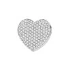 14K White Gold Round Diamond Pave Heart Pendant 1.21ct