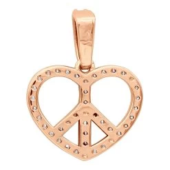 14K White Gold Round Diamond Peace Sign Heart Pendant 0.63ct -Fashion Accessories Shop 14k gold round diamond peace sign heart pendant 063ct p 27782 backro