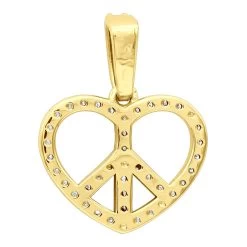 14K White Gold Round Diamond Peace Sign Heart Pendant 0.63ct -Fashion Accessories Shop 14k gold round diamond peace sign heart pendant 063ct p 27782 backye
