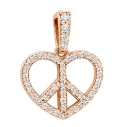 14K White Gold Round Diamond Peace Sign Heart Pendant 0.63ct -Fashion Accessories Shop 14k gold round diamond peace sign heart pendant 063ct p 27782 ro