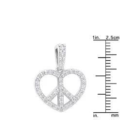 14K White Gold Round Diamond Peace Sign Heart Pendant 0.63ct -Fashion Accessories Shop 14k gold round diamond peace sign heart pendant 063ct p 27782 rulerwh