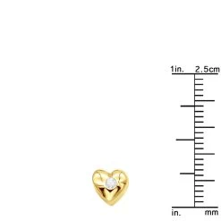 14K Yellow Gold Round Diamond Puffed Heart Pendant 0.03ct -Fashion Accessories Shop 14k gold round diamond puffed heart pendant 003ct p 27707 rulerye
