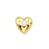 14K Yellow Gold Round Diamond Puffed Heart Pendant 0.03ct
