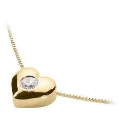 14K White Gold Round Diamond Puffed Heart Pendant 0.10ct -Fashion Accessories Shop 14k gold round diamond puffed heart pendant 010ct p 27708 back yellow 20220426