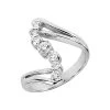 14K White Gold Round Diamond Right Hand Ladies Ring 0.42ct