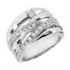 14K White Gold Round Diamond Right Hand Ring 0.57ct