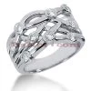 14K White Gold Round Diamond Right Hand Ring 0.73ct