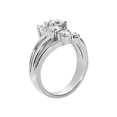 14K White Gold Round Diamond Right Hand Ring 0.76ct 5 14K White Gold Round Diamond Right Hand Ring 0.76ct - Image 3