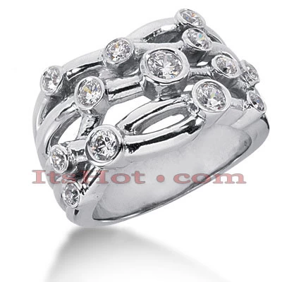 14K White Gold Round Diamond Right Hand Ring 0.80ct 3 14K White Gold Round Diamond Right Hand Ring 0.80ct