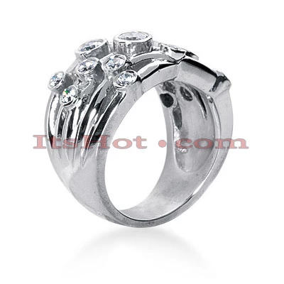 14K White Gold Round Diamond Right Hand Ring 0.80ct 4 14K White Gold Round Diamond Right Hand Ring 0.80ct - Image 2