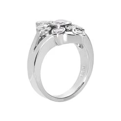 14K White Gold Round Diamond Right Hand Ring 1.11ct -Fashion Accessories Shop 14k gold round diamond right hand ring 111ct p 29734 back white