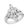 14K White Gold Round Diamond Right Hand Ring 1.11ct