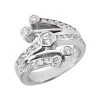 14K White Gold Round Diamond Right Hand Women's Ring 0.95ct
