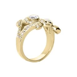 14K White Gold Round Diamond Right Hand Women's Ring 1.17ct -Fashion Accessories Shop 14k gold round diamond right hand womens ring 117ct p 29805 back yellow