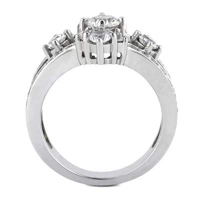 14K White Gold Round Diamond Right Hand Women's Ring 1ct 5 14K White Gold Round Diamond Right Hand Women's Ring 1ct - Image 3