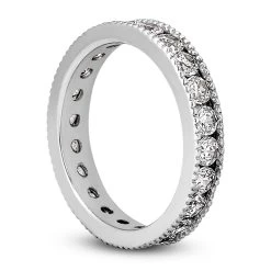 Thin 14K White Gold Round Diamonds Eternity Band 1.54ct -Fashion Accessories Shop 14k gold round diamonds eternity band 154ct p 24833 back white 20220426