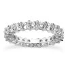 Thin 14K White Gold Round Diamonds Eternity Band 3.10ct