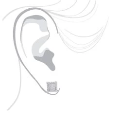 14K White Gold 1 Carat Round & Princess Cut Diamond Earrings Square Studs Men's Or Women's -Fashion Accessories Shop 14k gold round princess cut diamond earrings square studs by luxurman bodwh