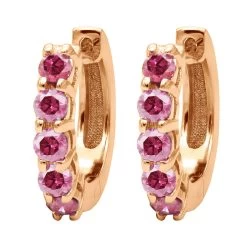 14K Yellow Gold Ruby Hoop Earrings 1/2 Inch 1 Carat Small Huggies 10 14K Yellow Gold Ruby Hoop Earrings 1/2 Inch 1 Carat Small Huggies -Fashion Accessories Shop 14k gold ruby hoop earrings 1 2 inch 1 carat small huggies rose 1