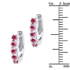 14K Yellow Gold Ruby Hoop Earrings 1/2 Inch 1 Carat Small Huggies 13 14K Yellow Gold Ruby Hoop Earrings 1/2 Inch 1 Carat Small Huggies -Fashion Accessories Shop 14k gold ruby hoop earrings 1 2 inch 1 carat small huggies ruler white 1