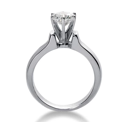 14K White Gold Six-Prong Engagement Ring Mounting 3.46mm 9 14K White Gold Six-Prong Engagement Ring Mounting 3.46mm - Image 7