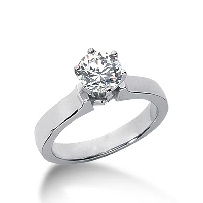 14K White Gold Six-Prong Engagement Ring Mounting 3.46mm 3 14K White Gold Six-Prong Engagement Ring Mounting 3.46mm