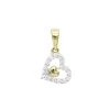 14K Yellow Gold Small Diamond Heart Pendant For Women By Luxurman