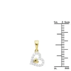 14K Yellow Gold Small Diamond Heart Pendant For Women By Luxurman -Fashion Accessories Shop 14k gold small diamond heart pendant for women by luxurman rulerye