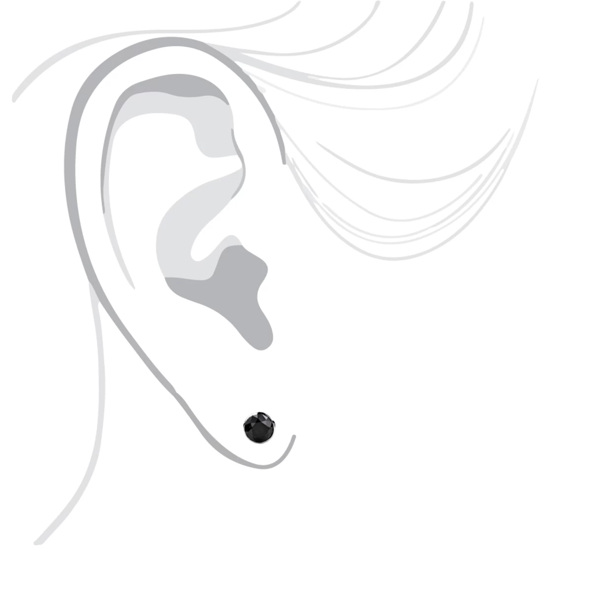 14K White Gold Solitaire Black Round Diamond Bezel Stud Earrings 1.5ct 7 14K White Gold Solitaire Black Round Diamond Bezel Stud Earrings 1.5ct - Image 5