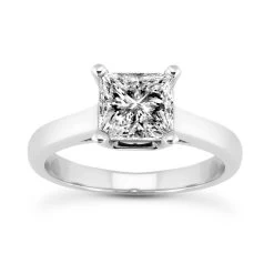 14K White Gold Solitaire Engagement Ring 0.30ct 2.35mm