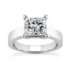 14K White Gold Princess Solitaire Engagement Ring 0.40ct 3.1mm