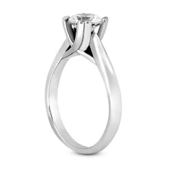 14K White Gold Solitaire 0.50ct Engagement Ring 2.5mm -Fashion Accessories Shop 14k gold solitaire engagement ring 050ct p 23245 back white 20220426