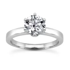 14K White Gold Solitaire Engagement Ring 0.50ct 2.45mm
