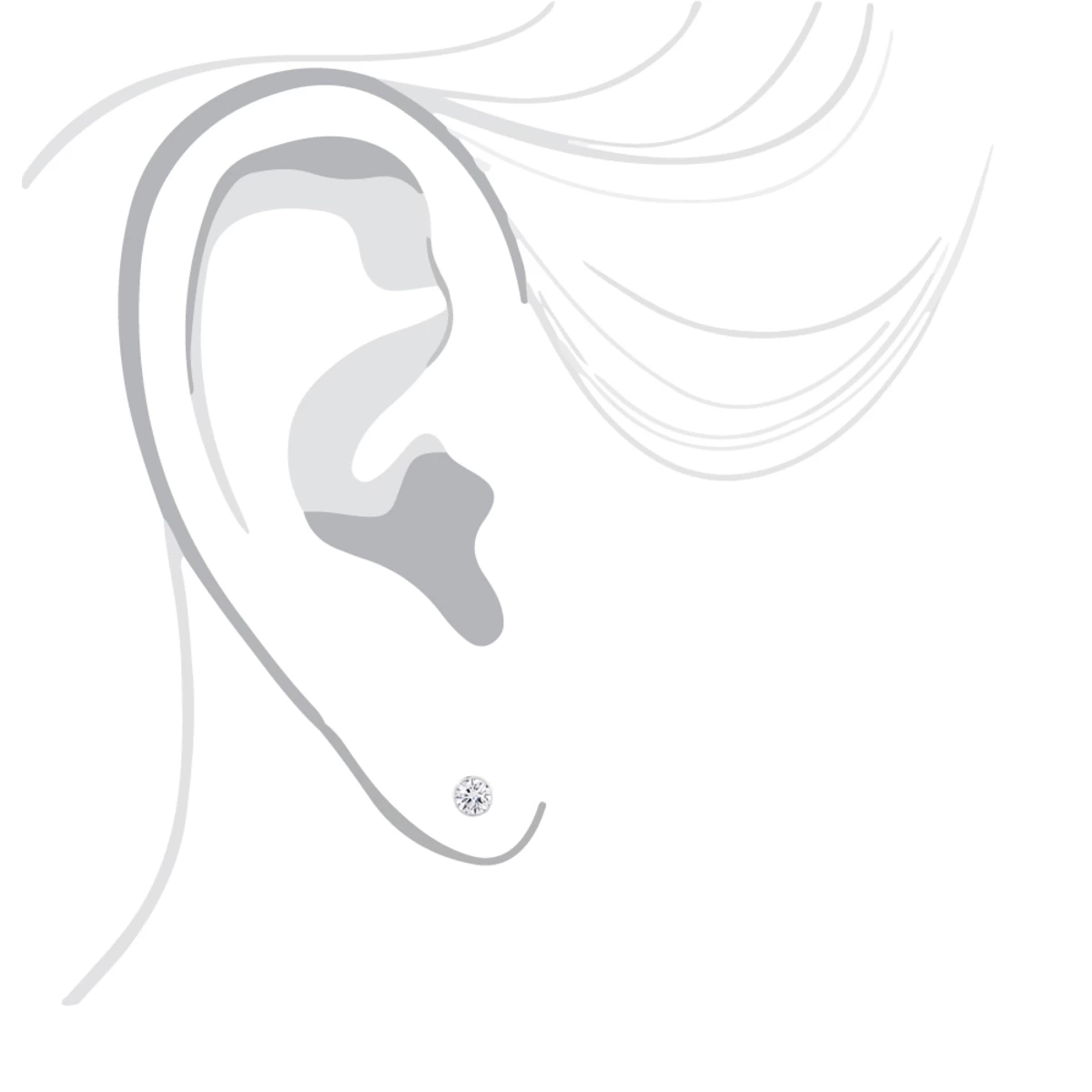 14K White Gold Solitaire Round Bezel Set Diamond Stud Earrings 1.5ct 6mm 8 14K White Gold Solitaire Round Bezel Set Diamond Stud Earrings 1.5ct 6mm - Image 6