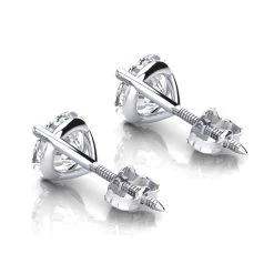 14K White Gold Solitaire Round Diamond Martini Stud Earrings 0.25ct -Fashion Accessories Shop 14k gold solitaire round diamond martini stud earrings 025ct backwh
