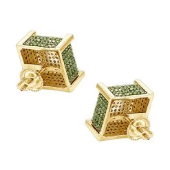 14K Yellow Gold Square Green Diamond Stud Earrings 1.3ct By Luxurman 11 14K Yellow Gold Square Green Diamond Stud Earrings 1.3ct By Luxurman -Fashion Accessories Shop 14k gold square green diamond stud earrings 13ct by luxurman backye