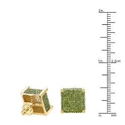 14K Yellow Gold Square Green Diamond Stud Earrings 1.3ct By Luxurman 13 14K Yellow Gold Square Green Diamond Stud Earrings 1.3ct By Luxurman -Fashion Accessories Shop 14k gold square green diamond stud earrings 13ct by luxurman rulerye