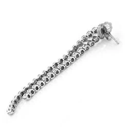 14K White Gold String Designer Diamond Earrings 0.8ct