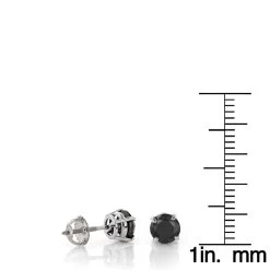 14K White Gold Stud Earrings With Prong Set Black Diamonds 1 Carat 5mm -Fashion Accessories Shop 14k gold stud earrings with black diamonds 1 carat p 6054 rulerwh