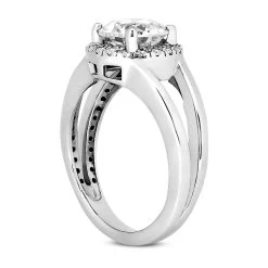 14K White Gold Unique Diamond Engagement Ring 0.60ct -Fashion Accessories Shop 14k gold unique diamond engagement ring 060ct p 23996 back white 20220426