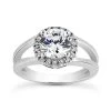 14K White Gold Unique Diamond Engagement Ring 0.60ct