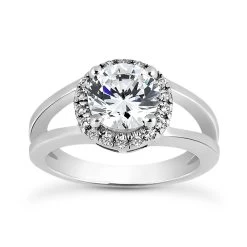 14K White Gold Unique Diamond Engagement Ring 0.60ct