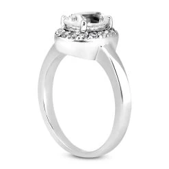 14K White Gold Unique Diamond Engagement Ring 0.62ct 1.95mm -Fashion Accessories Shop 14k gold unique diamond engagement ring 062ct p 24079 back white 20220426