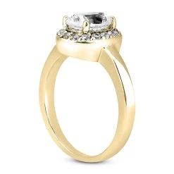 14K White Gold Unique Diamond Engagement Ring 0.62ct 1.95mm -Fashion Accessories Shop 14k gold unique diamond engagement ring 062ct p 24079 back yellow 20220426