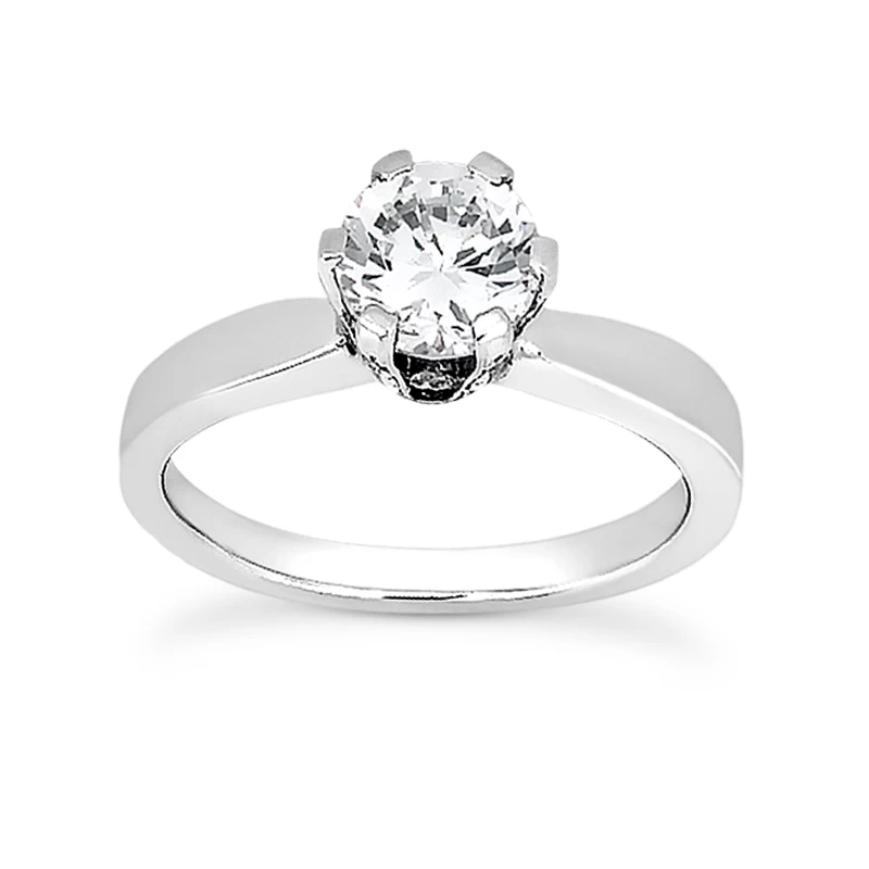 14K White Gold Unique Diamond Engagement Ring 0.67ct 3mm 3 14K White Gold Unique Diamond Engagement Ring 0.67ct 3mm