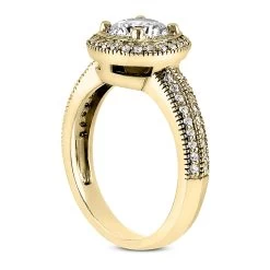 14K White Gold Unique Diamond Engagement Ring 0.76ct 3.3mm -Fashion Accessories Shop 14k gold unique diamond engagement ring 076ct p 23889 back yellow 20220426