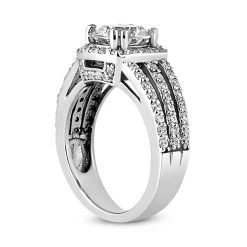 14K White Gold Unique Diamond Engagement Ring 0.92ct 4.8mm -Fashion Accessories Shop 14k gold unique diamond engagement ring 092ct p 23648 back white 20220426
