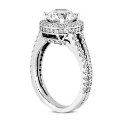 14K White Gold Unique Diamond Engagement Ring 0.97ct 4.5mm -Fashion Accessories Shop 14k gold unique diamond engagement ring 097ct p 23638 back white 20220426