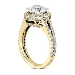 14K White Gold Unique Diamond Engagement Ring 0.97ct 4.5mm -Fashion Accessories Shop 14k gold unique diamond engagement ring 097ct p 23638 back yellow 20220426